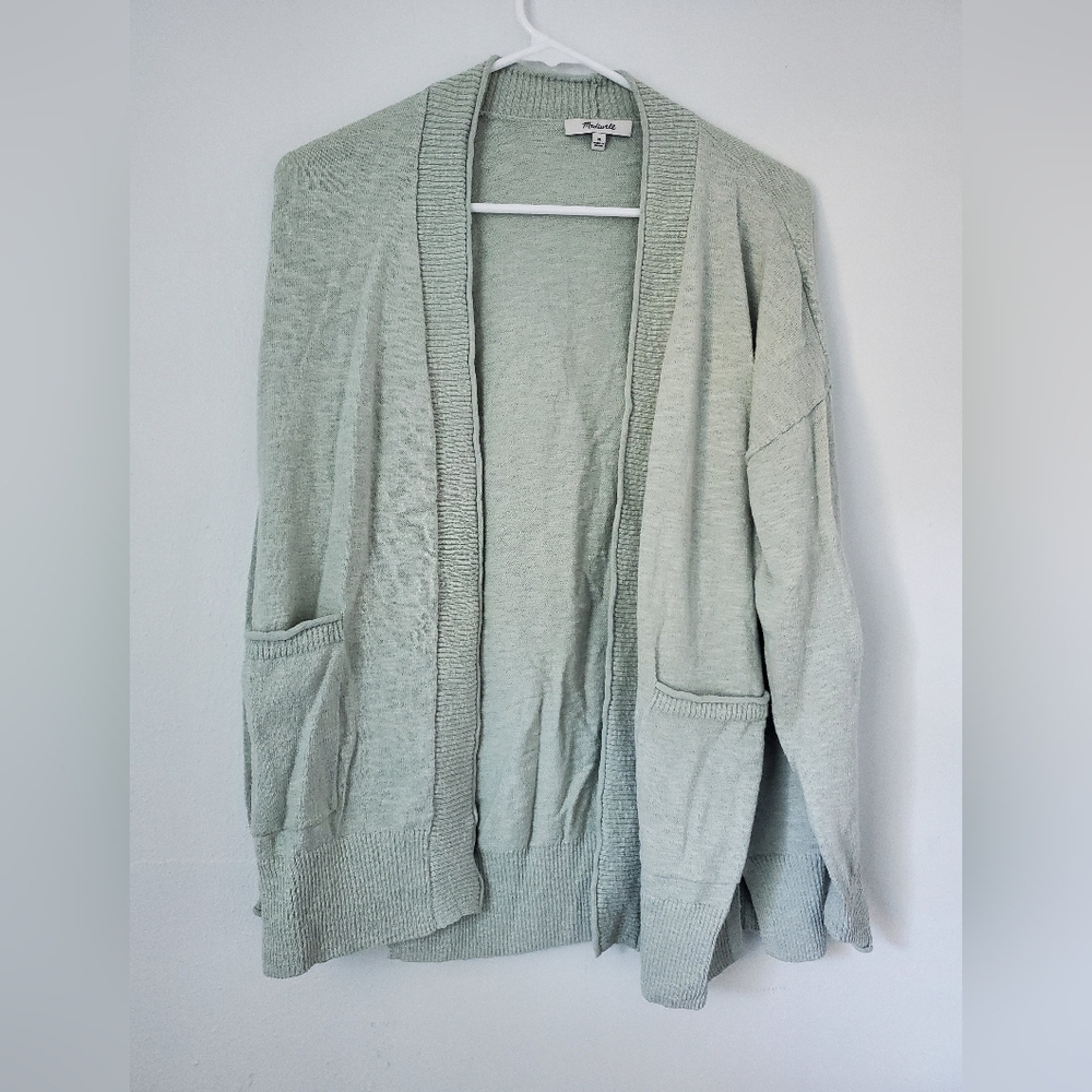 Madewell Sage Green Pastel Soft Long Sleeve 2 Pocket Cardigan